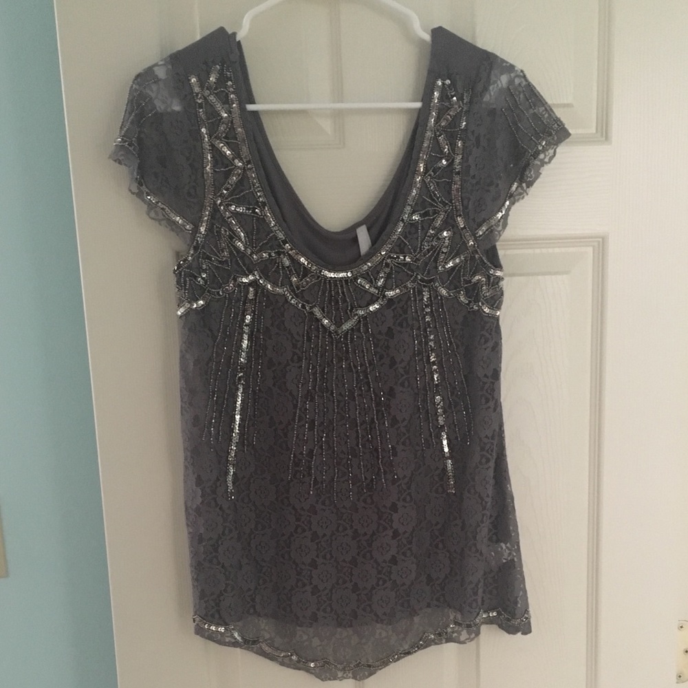 Vanity sequin and lace